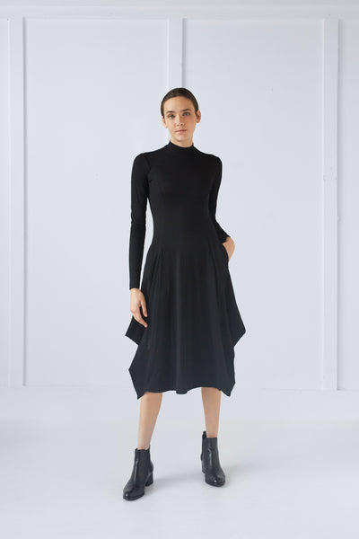 Back Pully Dress with Mock Neck #1401B