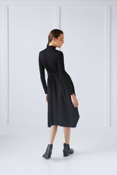 Back Pully Dress with Mock Neck #1401B