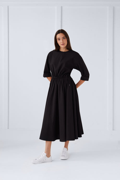 Black Side Tie Dress #6116