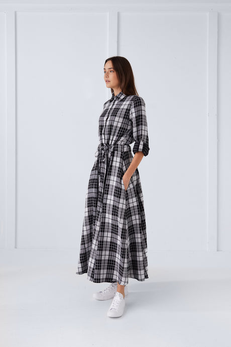 Plaid Shirtdress #1694