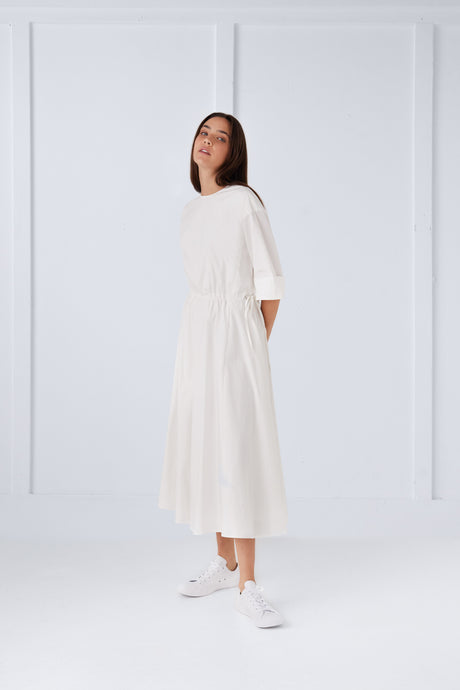 White Side Tie Dress #6116