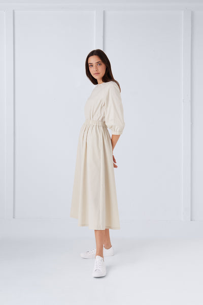 Sand Elastic Sleeve Top #6161