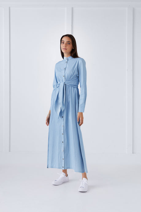 Denim Maxi Vest Dress #1696