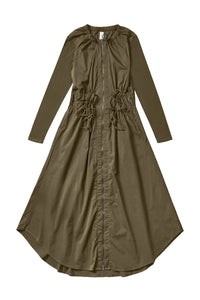 Olive Raincoat Dress #1529