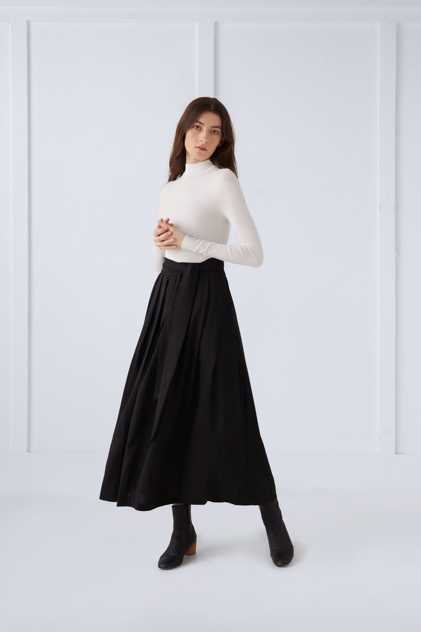 Belted maxi outlet skirt