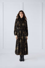Load image into Gallery viewer, Gold Print Dress #7117B