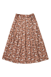 Skirt Flowers on Brown Print #4025UP