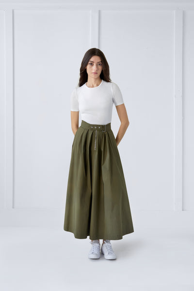 Zipper Skirt in Olive #7981A