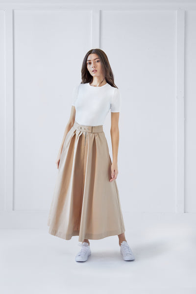 Zipper Skirt in Beige #7981A