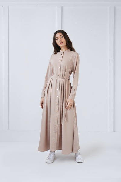 Dress with snaps in Beige #3114UH