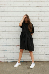 Black Volume Dress - Unaya women's modest tops skirts dresses jewish girls conservative clothing fashion apparel